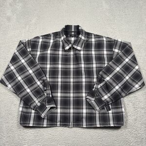 Beams Plaid Zip Short Check Cropped Jacket Size Large